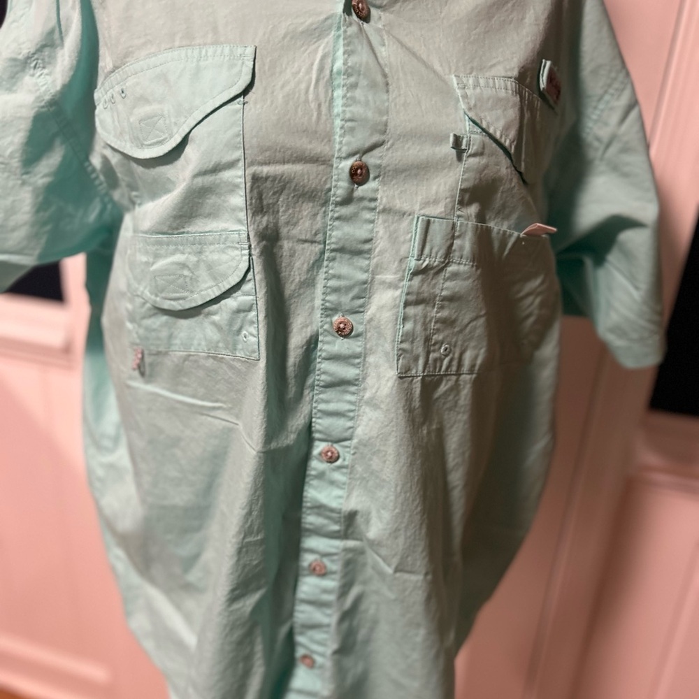 Columbia Men's Aqua  Sportsman Button Down Shirt